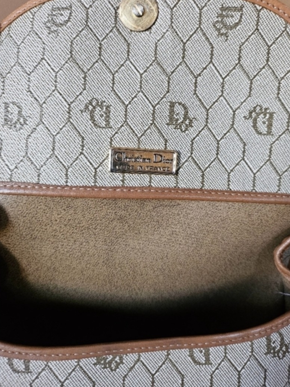Dior Beige Monogram Saddle Crossbody with Tan Trim EUC - Picture 6 of 14
